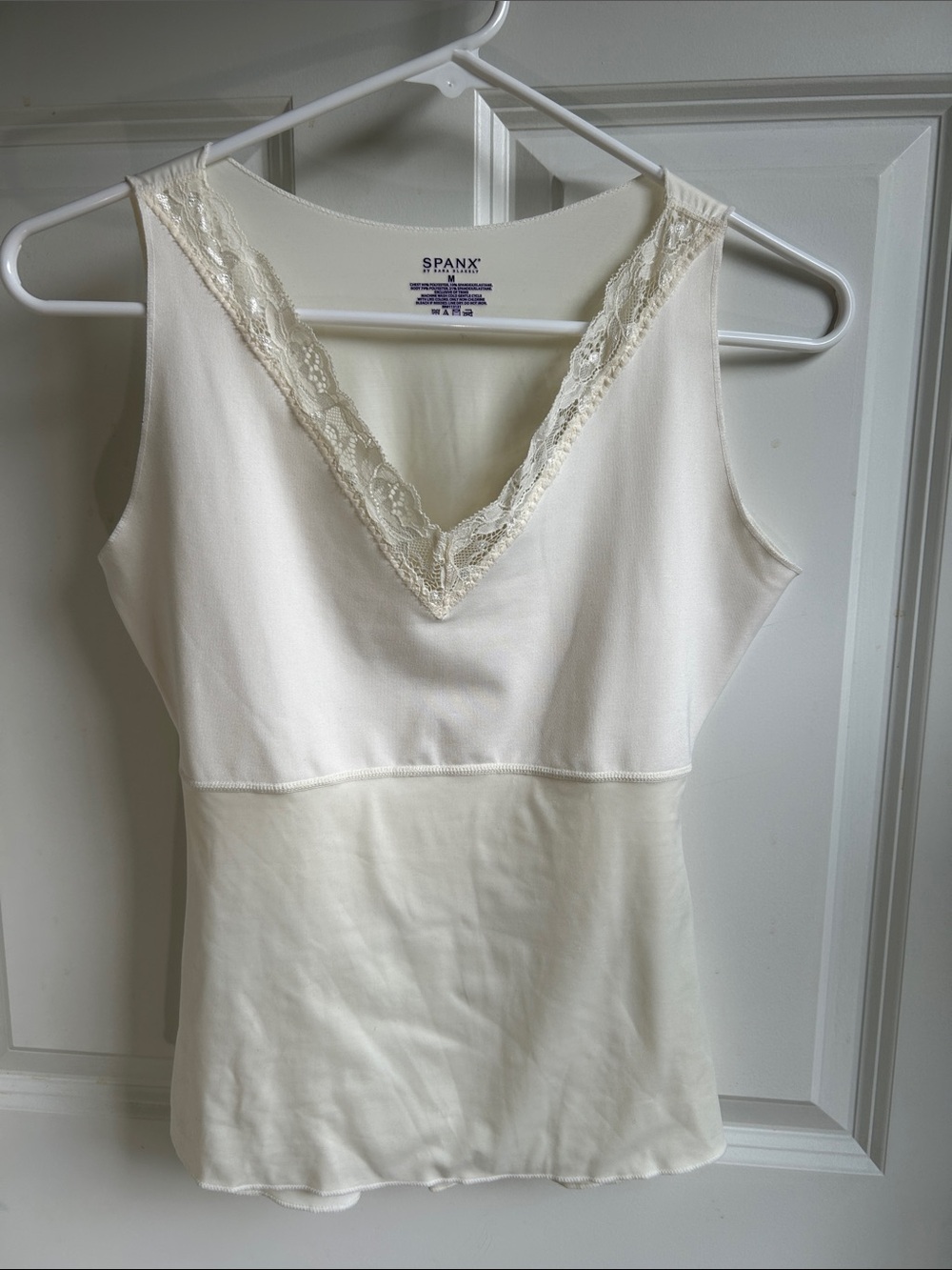 SPANX Cream Lace V-Neck Shaping Tank Top